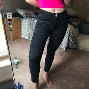 American Eagle Black Moto Jeans